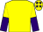 Yellow, purple & yellow halved sleeves, yellow cap, purple stars (Huang Kai Wen)