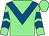 Light green, royal blue chevron, chevrons on sleeves (Mr Ashley Head)