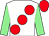 White, large red spots, light green sleeves, red cap (Haywood's Heroes)