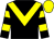 Black, yellow chevron, hooped sleeves, yellow cap (Rosey Hill Partnership)