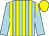 Light blue & yellow stripes, light blue sleeves, yellow cap (Miss Mairead O'Carroll)