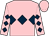 Pink, dark blue triple diamond, diamonds on sleeves (Pink Hat Racing Partnership & Partner)