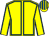 Yellow, royal blue seams, striped cap (Anthony P Butler)