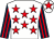 White, red stars, dark blue & red striped sleeves, white cap, red star (Jules Sigler)