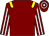 Maroon, yellow epaulettes, maroon & white striped sleeves, maroon & white hooped cap (F Fahy)