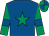 Royal blue, emerald green star, emerald green sleeves, royal blue armlets, quartered cap (Mortlock And Partners)