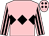 Pink, black triple diamond, striped sleeves and diamonds on cap (Mrs P Duncan)