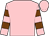 Pink, chocolate hooped slvs, pink cap (Mrs Desmond McDonogh)
