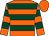 Orange, dark green hoops, dark green hoops on sleeves, orange cap (R M C Stable And The Estate Of Sydney C Cooper)