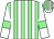 Light green and white stripes, white sleeves, light green armlets, striped cap (Mohamed Alhameli & Partners)