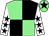 Light green and black (quartered), white sleeves, black stars, light green cap, black star (Mrs Dawn Brown)