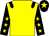 Yellow, black epaulets, black sleeves, yellow stars, black cap, yellow star (Gold Star Racing Club)