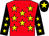 Red, yellow stars, black sleeves, yellow stars, black cap, yellow star (G&Mrobertsgreensavidgewhittal-williams)