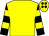 Yellow, black and yellow hooped sleeves, yellow cap, black spots (Mr Robin Mathew)