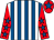 White and royal blue stripes, red sleeves, royal blue stars, red cap, royal blue star (Mr Graham Brookhouse)