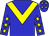 Big-blue body, yellow chevron, big-blue arms, yellow stars, big-blue cap, yellow stars (Seventh Lap Racing/ T J Yap)