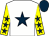 White, dark blue star, yellow sleeves, dark blue stars, dark blue cap (Aengus King)