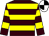 Brown & yellow hoops, black & white quartered cap (Mrs Mary O'Donoghue)