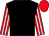 Black, red and white striped sleeves, red cap (Mr Daniel Hunt & Mrs Eileen Markham)