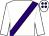 White, purple sash, white cap, purple spots (Mrs P D Osborne)