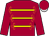 Claret, gold braid, claret sleeves, claret cap, silver peak (Qatar Racing Limited)