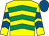 Yellow, emerald green chevrons, yellow and royal blue chevrons on sleeves, royal blue cap (Mr P O'leary & Mr P McGinley)