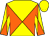 Yellow, orange diagonal quarters, orange diagonal quarters on sleeves, yellow cap (Royal Oak Farm)