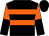 Black, two orange hoops, orange and black halved sleeves (Babcock, Edward J And Babcock, Katherine)