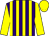 Purple and yellow stripes, yellow sleeves and cap (Mrs Jane Thomson)