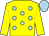 Yellow, light blue spots, yellow sleeves, light blue cap (Mrs Sonia Rogers And Partner)