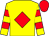 Yellow, red diamond, hooped sleeves, red cap (Mr Michael Hawker)