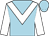 Light blue, white chevron & sleeves, light blue cap (Colin Gray)