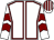 White, maroon seams, chevrons on sleeves, striped cap (Nino's Partnership Ii)