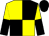 Yellow and black (quartered), halved sleeves, black cap (G Ahern)