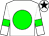 White, green ball, green armlets on sleeves, white cap, black star (Winstar Farm Llc, China Horse Club International Ltd , Sf Racing Llc, Head Of Plains Partners Llc)