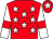 Red, white stars, white sleeves, red armlets, red cap, white star (Gracelands Stud Partnership)