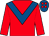 Red, royal blue chevron, royal blue cap, red spots (Mr R D E Woodhouse)