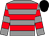 Grey, red hoops, black cap (Stirrups Racing)