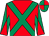 Red, emerald green cross sashes, diabolo on sleeves, quartered cap (Ruth Prenderville)
