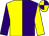 Purple & yellow halved, sleeves reversed, quartered cap (Ennistown Stud)