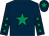 Dark blue, emerald green star, emerald green stars on sleeves, emerald green star on cap (Emerald Stars Racing Club)