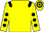 Yellow, black epaulettes, black spots on sleeves, hooped cap (Michael E Phelan)