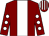 Maroon, white stripe, maroon sleeves, white spots, striped cap (Edge Of Exmoor)