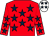 Red, dark blue stars, white cap, dark blue stars (The Captain Scooby Syndicate)