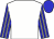 White, blue and grey stripes on sleeves, blue cap (Donn Start)