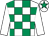 White & emerald green check, white sleeves, emerald green star on cap (Lee Power)