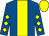 Royal blue, yellow stripe, diamonds on sleeves, yellow cap (Mr Charles Wentworth)