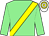 Light green, yellow sash, white and yellow hooped cap (The Border Racers)
