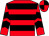 Red, black hoops, chevrons on sleeves, quartered cap (Mr M Scudamore)