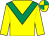 Yellow, emerald green chevron, quartered cap (Maurice Sheehy)